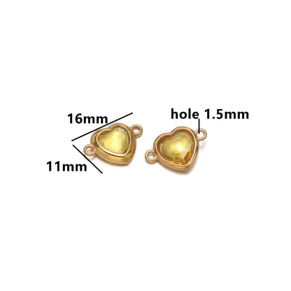 Fashion Stainless Steel 18k Pvd Gold Plated Heart Shaped Charms Pendant for DIY Jewelry Necklace Making