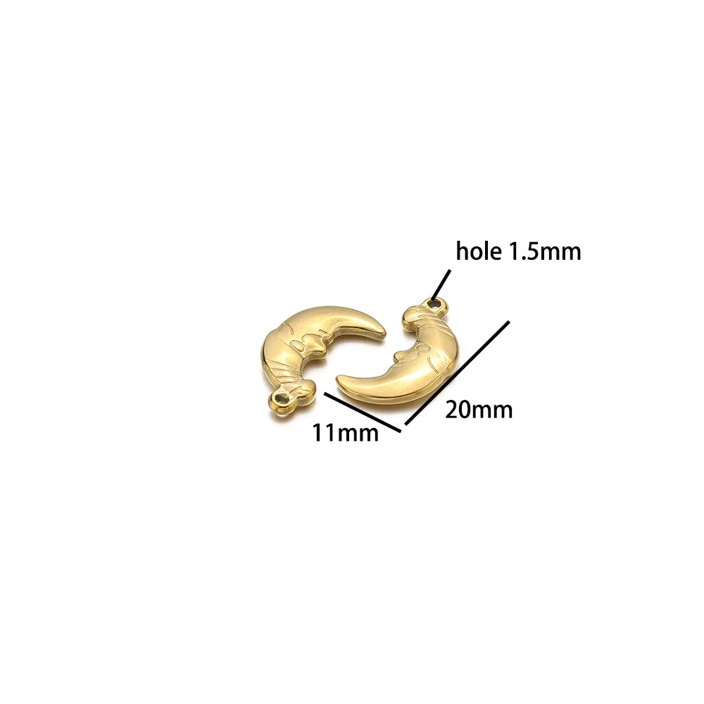 Fashion Pendant 304 Stainless Steel 18k Gold Plated Cross Moon Geometric Charm Pendant for DIY Jewelry Necklace Making