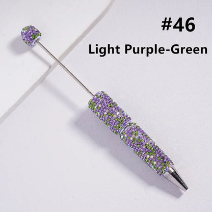 Full Rhinestone Beadable Clay Ballpoint Pens - DIY Beaded Plastic Pen for School Office Gift