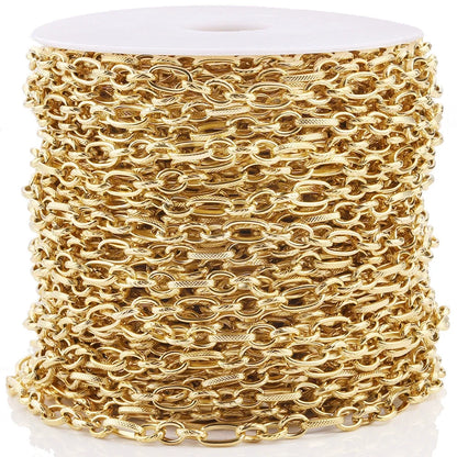 B335 6mm High Quality Gold Plating Stainless Steel Chain Jewelry Accessory Necklace Bracelet Chain Jewelry Findings Components