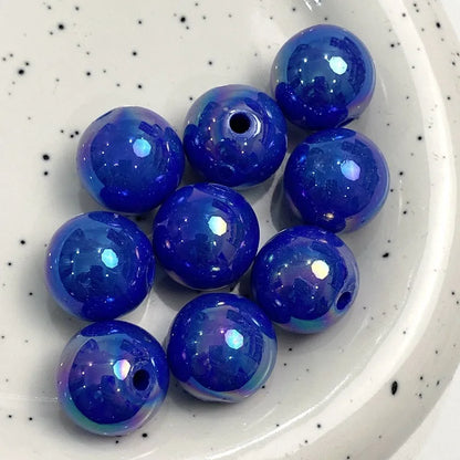 Hot Sale 500G/bag Acrylic Beads AB Plating Plastic Round Loose Beads for Mobile Phone Chain Bracelet Jewelry Making