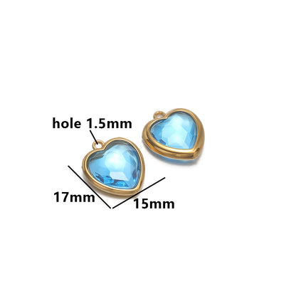 Fashion Stainless Steel 18k Pvd Gold Plated Heart Shaped Charms Pendant for DIY Jewelry Necklace Making