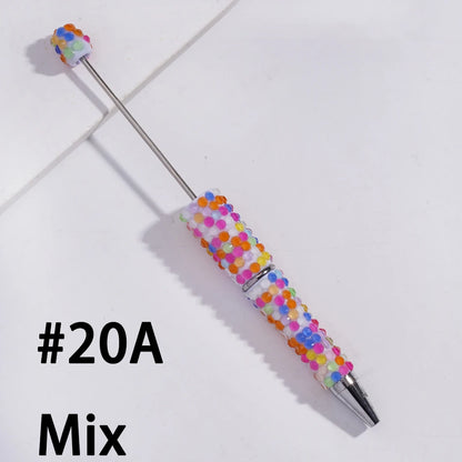 Plastic Candy Neon Color Luminous Jelly for Pen Full Wrap Sparkling Rhinestones Durable DIY for Ballpoint Pen