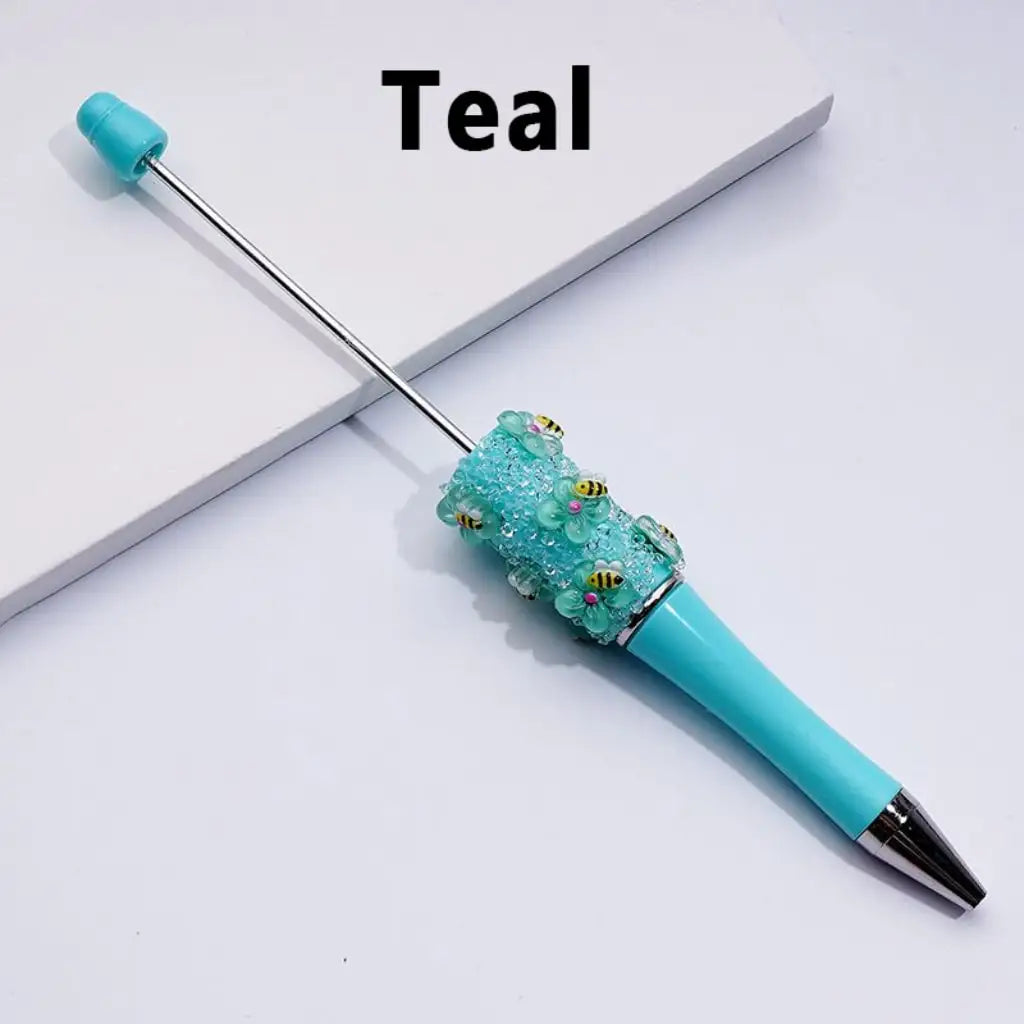 Cute Bee Flower Ballpoint Pen with Clear Sugars Design Plastic Material Portable for Gift Party Favors