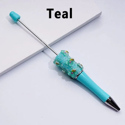 Cute Bee Flower Ballpoint Pen with Clear Sugars Design Plastic Material Portable for Gift Party Favors