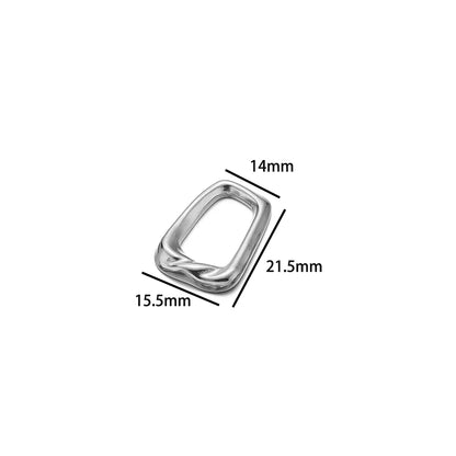 18k Gold Plated Stainless Steel Heart Round Square Hollow Charm Pendant for DIY  Women Jewelry Necklace Making Accessories