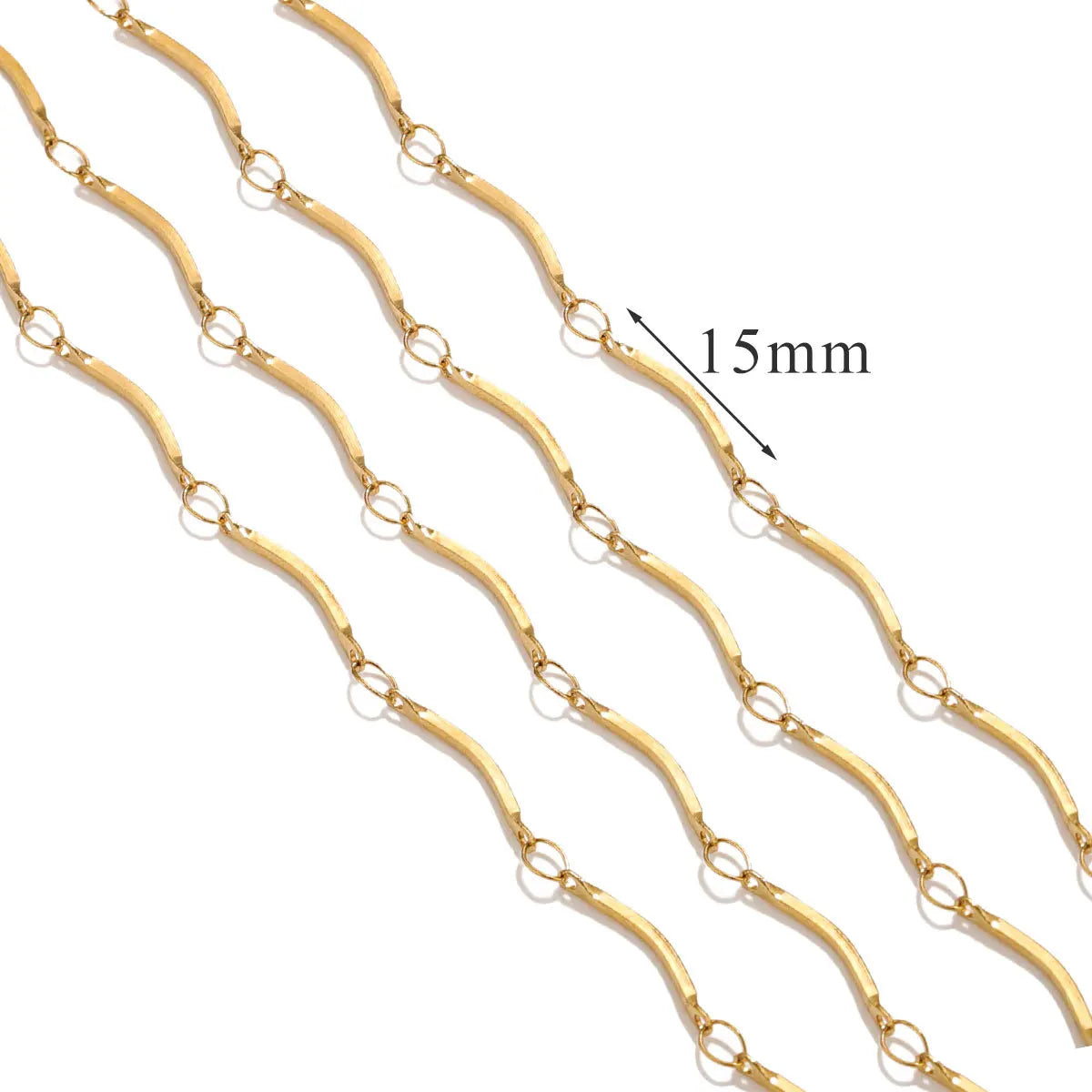 A2913 Fashion 18k Gold Plated Stainless Steel Chain Silver Necklace Bracelet Bulk Chain for Jewelry Diy Making