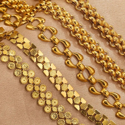 B4714 Hip Hop Thick Vacuum Chain 18k Gold Plated Stainless Steel Chain Roller Bulk Chain for Jewelry Diy
