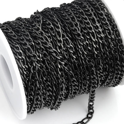 D1049 Gun Black Plating Stainless Steel Jewelry Necklace Bracelet Body Chains Truck Cuban Paper Clip Roller Fashion Men Chains
