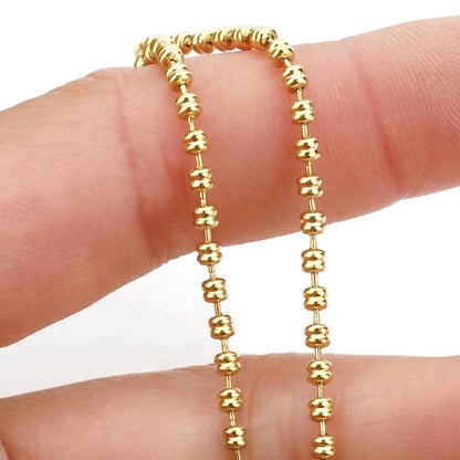B4591 No Fade Roller Gold Plated Chain Vacuum Stainless Steel Chain Ball Beads Chain for Jewelry Diy 2.5mm