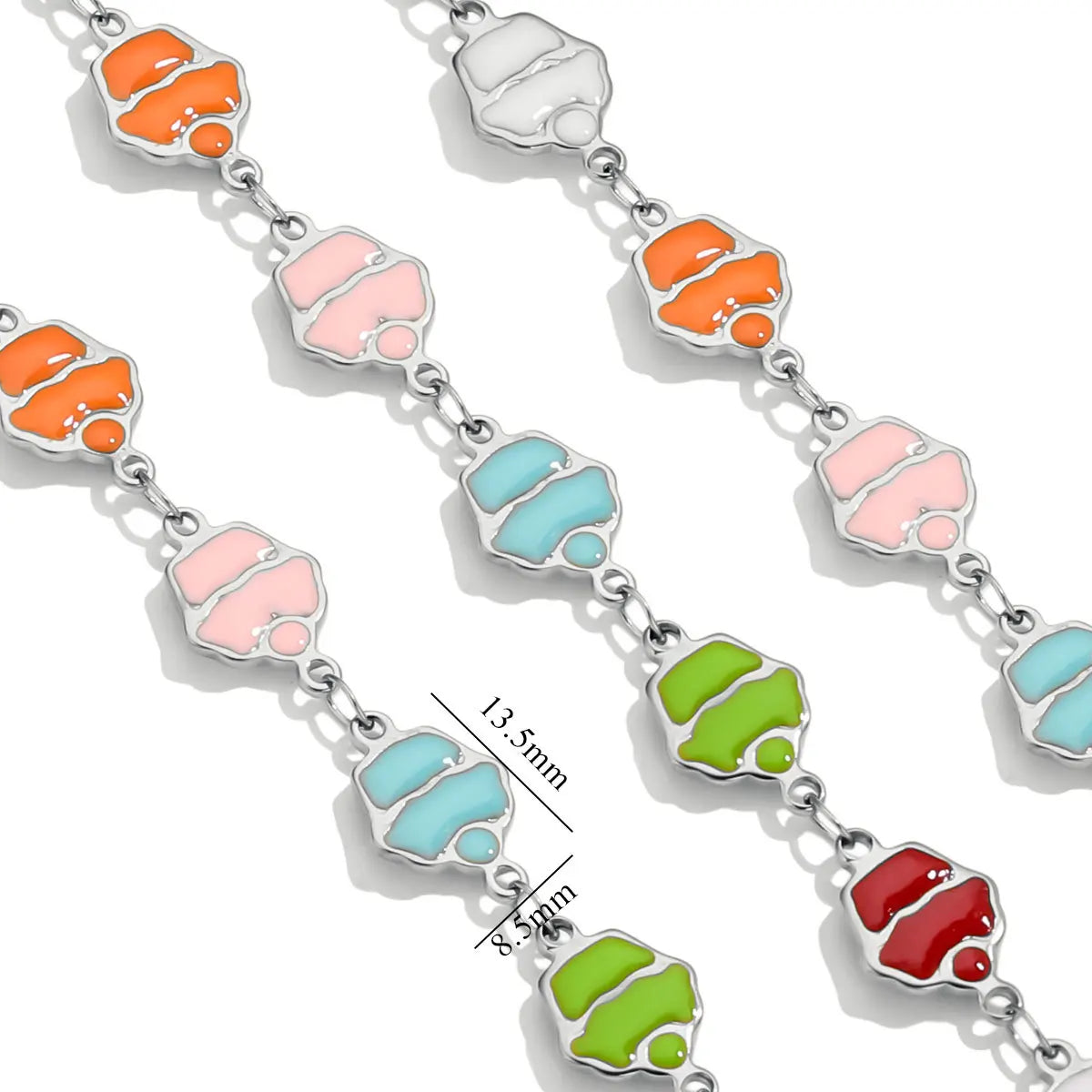 D829 Stainless Steel Ocean Series Enamel Roll Chains Starfish Octopus Fish Connector Chains DIY for Bracelet Necklace Making