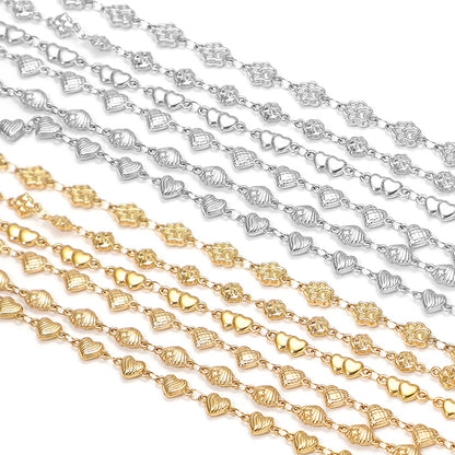 D864 Waterproof Stainless Steel Chain Heart cat Paw Shape Bulk Link Roll Chain for Necklace Bracelet Diy