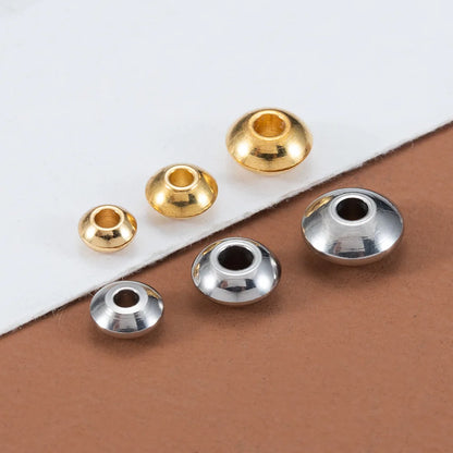 A1861 Hot 18k Gold Silver Stainless Steel Charm Rondelle Necklace Bracelet Making Charm Spacer Beads for Diy Jewelry