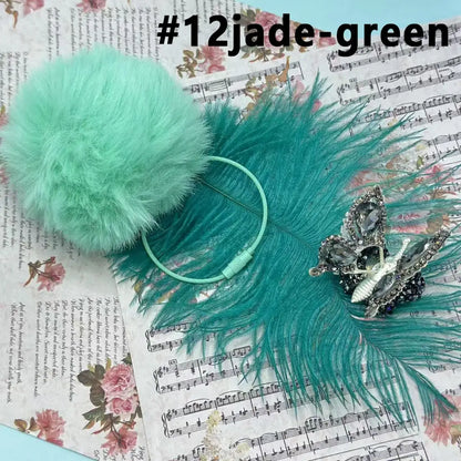 80mm Fluffy Pom Pom Balls with Elastic Loop & Keychain Ring for DIY Crafts Bulk