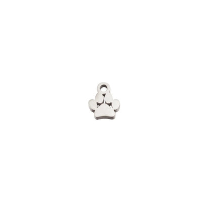 Mirror-Finish Stainless Steel Dog Pet Accessories DIY Dog Paw 18K Gold-Plated Necklace Pendant