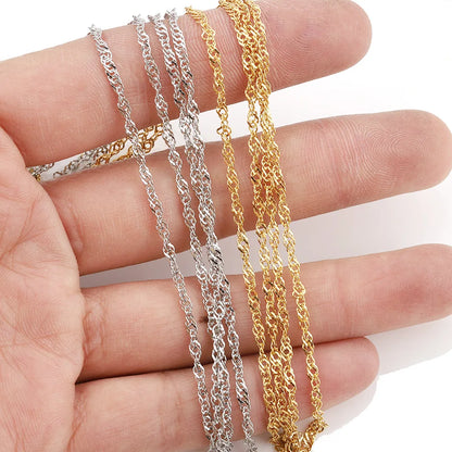 B4357 No Tarnished Gold Plated Stainless Steel Thin Chain Finished Necklace Chain for Making