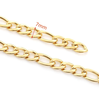 E385 Hot PVD Plated Cuban Chain Gold Silver Thunk Chain Permanent Stainless Steel Chain for Diy