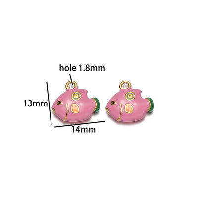 Giraffe Drip Oil DIY Charm Stainless Steel 18k Gold Plated Dragon Fruit Mushroom Pendant for Jewelry Necklace Making