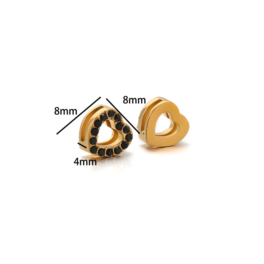 Non Tarnish Stainless Steel 18k Gold Plated Moon Star Cross Zircon Charm Pendant for Jewelry Necklace Making Accessories