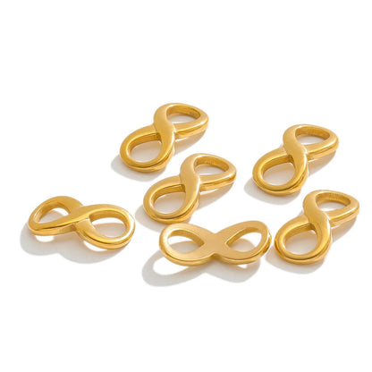 Tiny Infinity Symbol Stainless Steel Real Gold Plated Infinity Charm Pendant for Jewelry Necklace Making Accessories