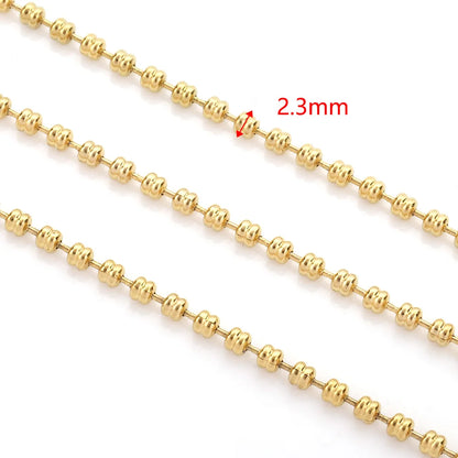 B4591 No Fade Roller Gold Plated Chain Vacuum Stainless Steel Chain Ball Beads Chain for Jewelry Diy 2.5mm