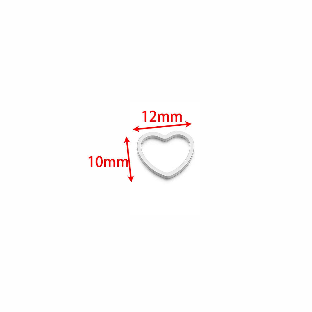Best Selling Stainless Steel Gold  Plated Charm Heart-Shape Charm Pendant for DIY Jewelry Necklace Making