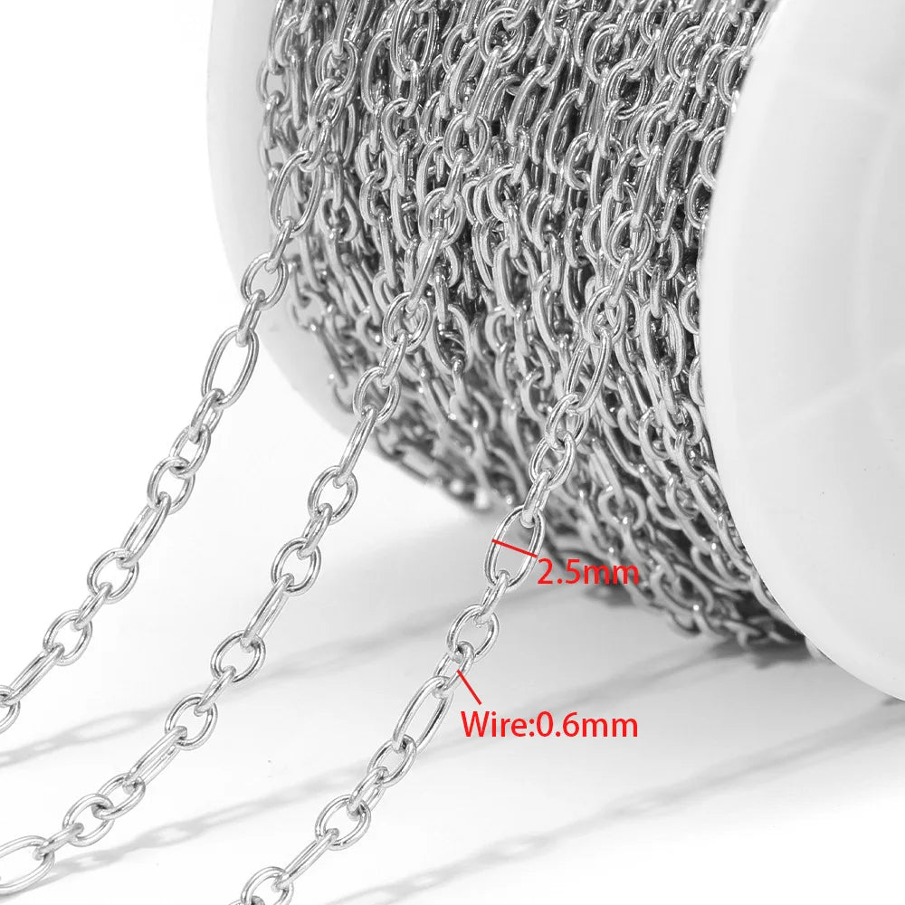 B3056 High Quality Stainless Steel Chain Multi Design 18k Gold Plated Silver Chain Bulk Link for Jewelry Making