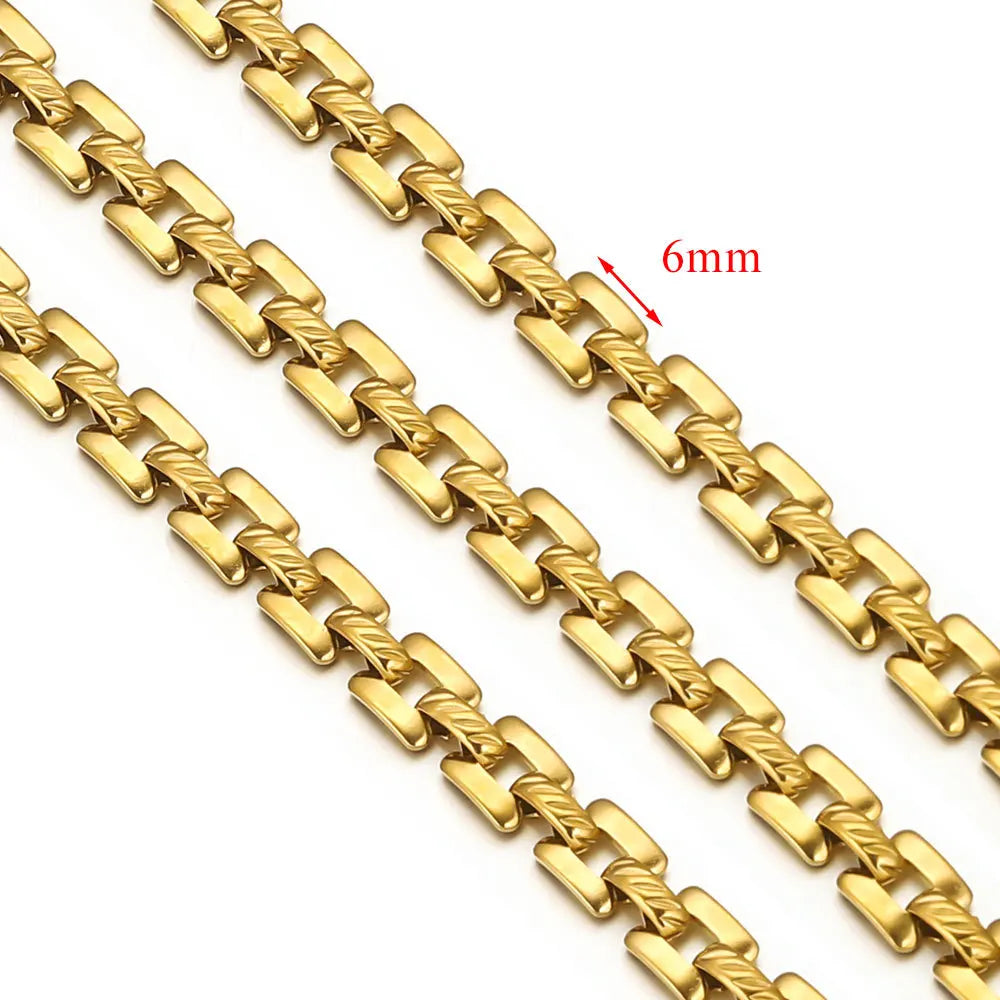 D378 Chunky Twisted Cuban Chain Chocker Gold Silver Black Gun Plated Stainless Steel Snake Rope Chain Jewelry for Men