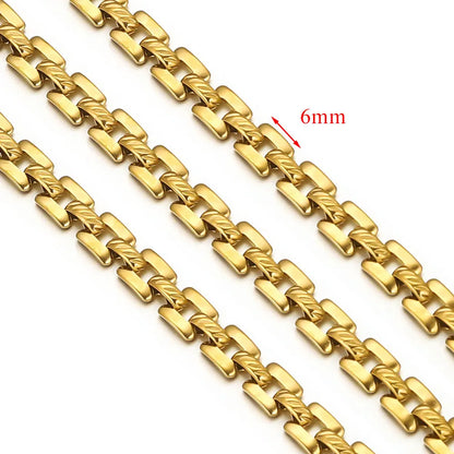 D378 Chunky Twisted Cuban Chain Chocker Gold Silver Black Gun Plated Stainless Steel Snake Rope Chain Jewelry for Men