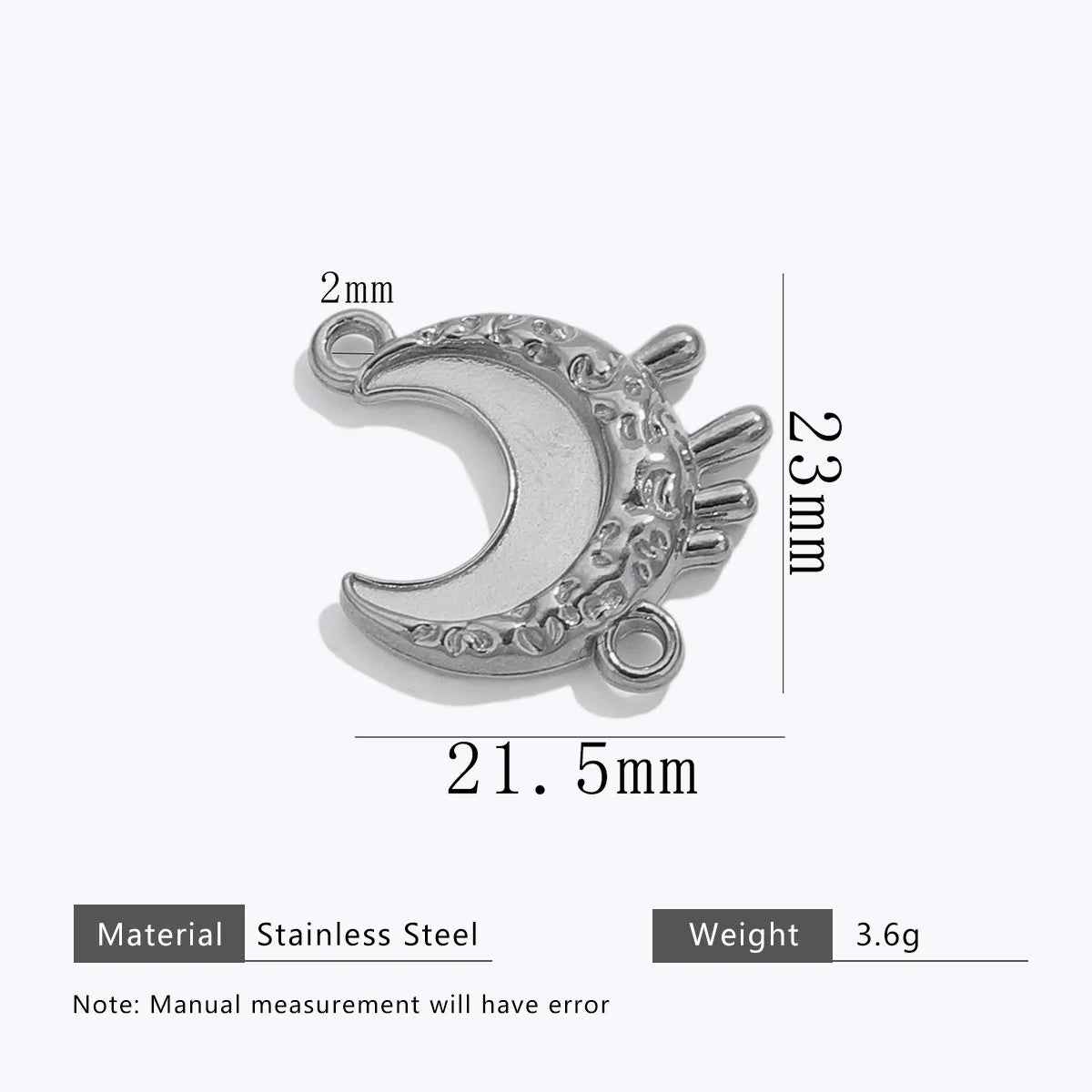 Trendy Stainless Steel 18k Gold Plated Moon Tellurion cat Charms Pendant for DIY Jewelry Necklace Making