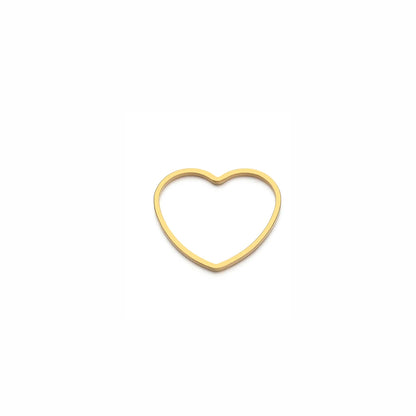 Best Selling Stainless Steel Gold  Plated Charm Heart-Shape Charm Pendant for DIY Jewelry Necklace Making