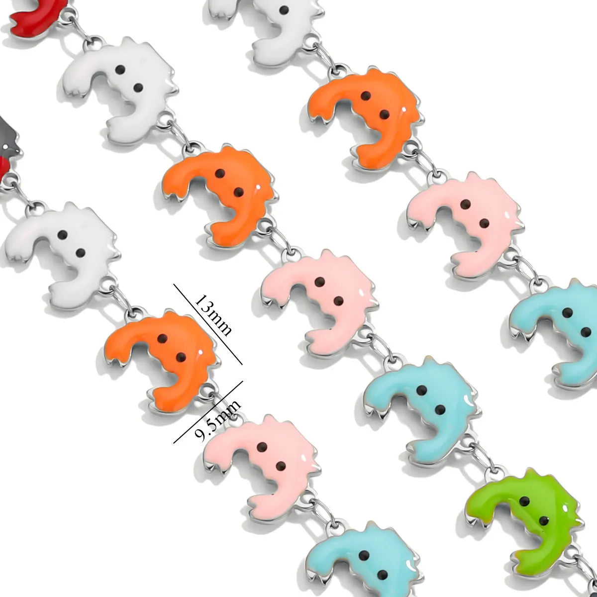 D829 Stainless Steel Ocean Series Enamel Roll Chains Starfish Octopus Fish Connector Chains DIY for Bracelet Necklace Making