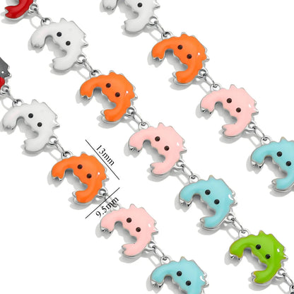 D829 Stainless Steel Ocean Series Enamel Roll Chains Starfish Octopus Fish Connector Chains DIY for Bracelet Necklace Making