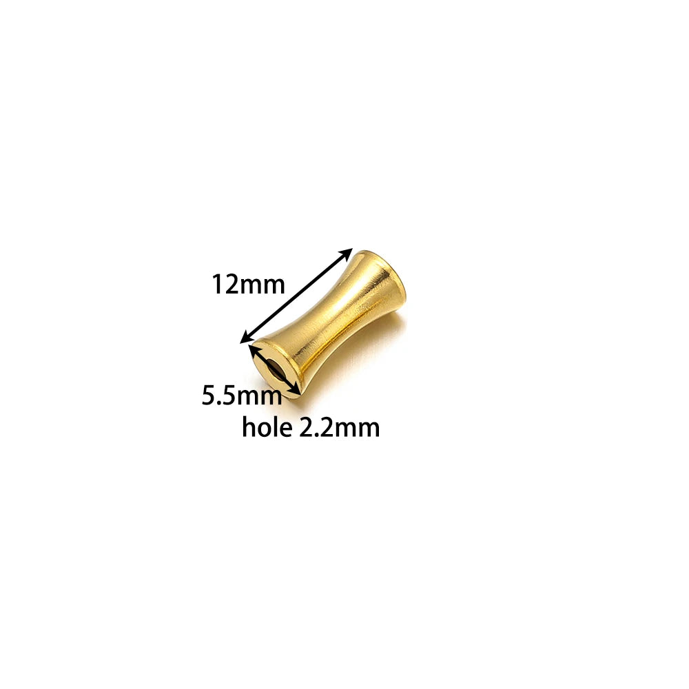 Stainless Steel 18k Gold Plated Jewelry Bone Shape Bead Vacuum Camber Beads for DIY Jewelry Making Accessories