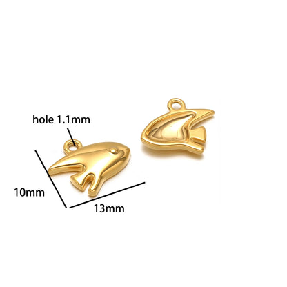 Hot Sale 18k Gold Plated Stainless Steel Enamel Crab Starfish Turtle Octopus Shell Charm Pendant for DIY Necklace Jewelry Making