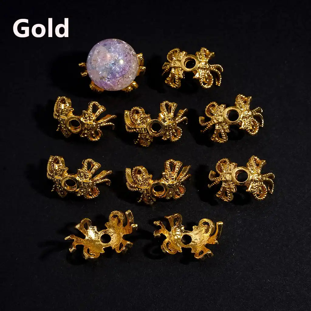 Bowknot Alloy Bead Caps Multi-Color Bead Cages (Fits16mm Round Beads) for DIY Pen Jewelry Making