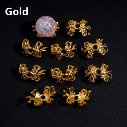 Bowknot Alloy Bead Caps Multi-Color Bead Cages (Fits16mm Round Beads) for DIY Pen Jewelry Making