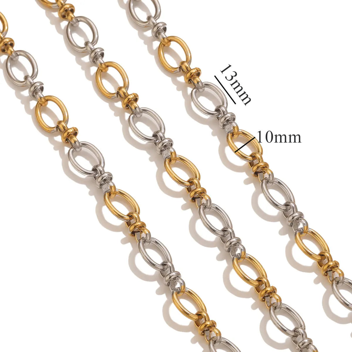 D245 High Quality Unique Two Colors Chain Silver Gold Plated Bulk Necklace Bracelet Making Link Chain Wholesale