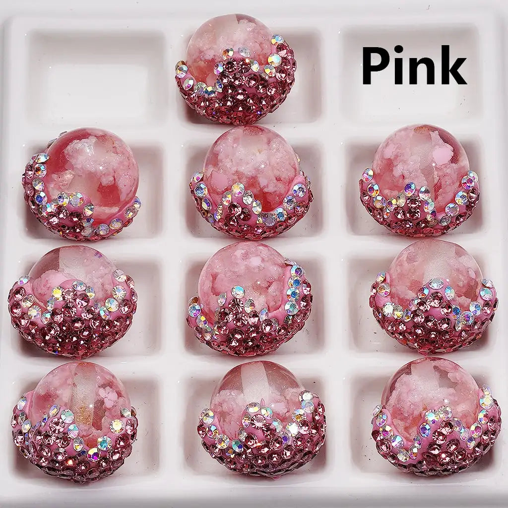 DIY Mobile Phone Chain Accessories with Luminous Multi-Color Cloud Acrylic Pinecone and Pumpkin Beads