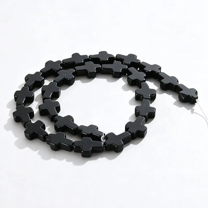 Natural Stone Christian Cross Beads Colorful Stones Loose Beads Strand for DIY Jewelry Making Bracelets Necklaces 12x16x5mm