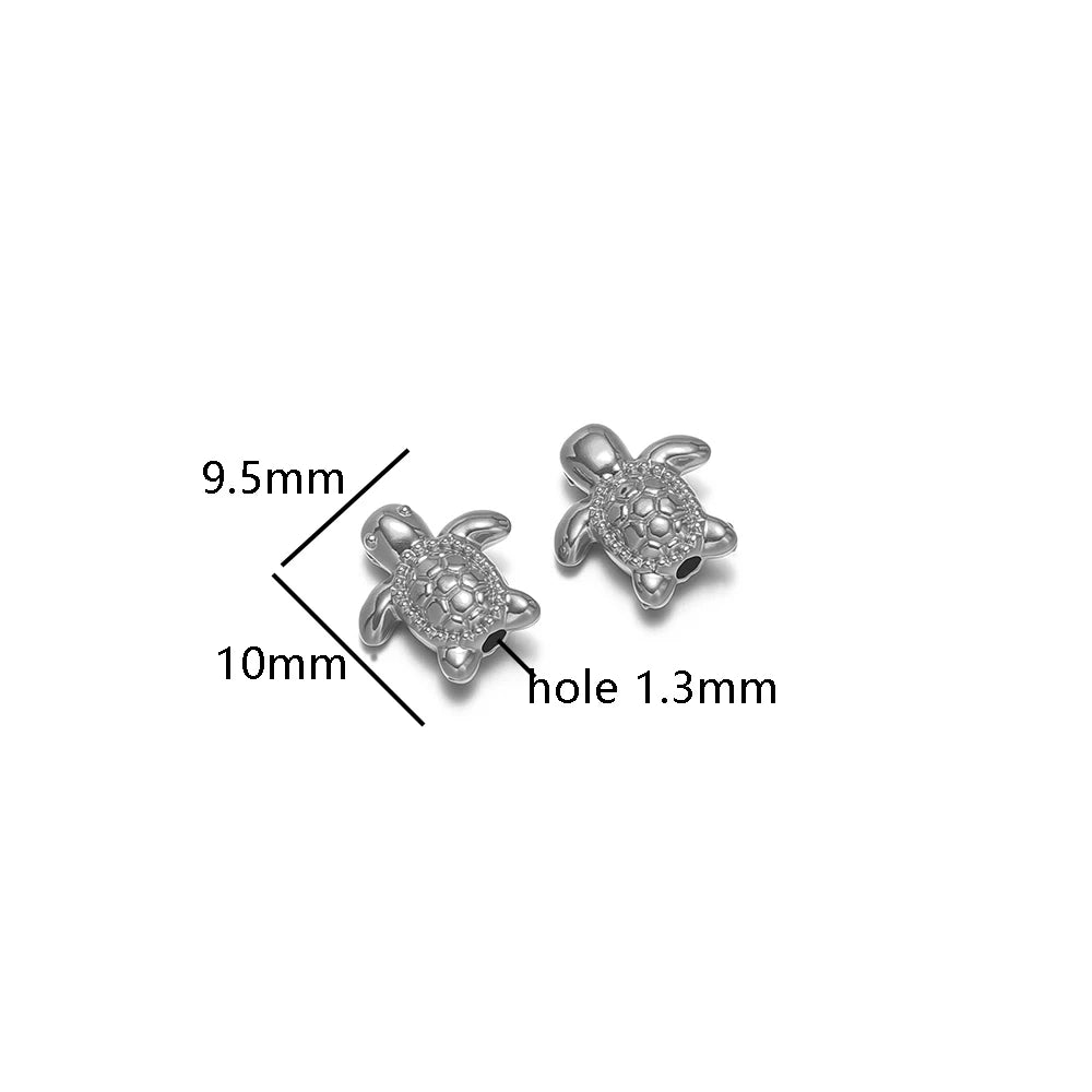 Wholesale 18k Gold Plated Stainless Steel Snail Turtle Starfish Eephant Charm Pendant for DIY Necklace Jewelry Making