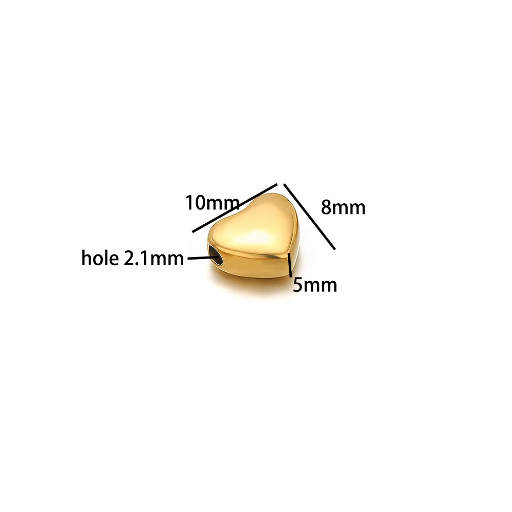 Diy Love Heart Charms Stainless Steel18k Gold Plated Moon Star Through Hole Charms Pendant for DIY Jewelry Necklace Making