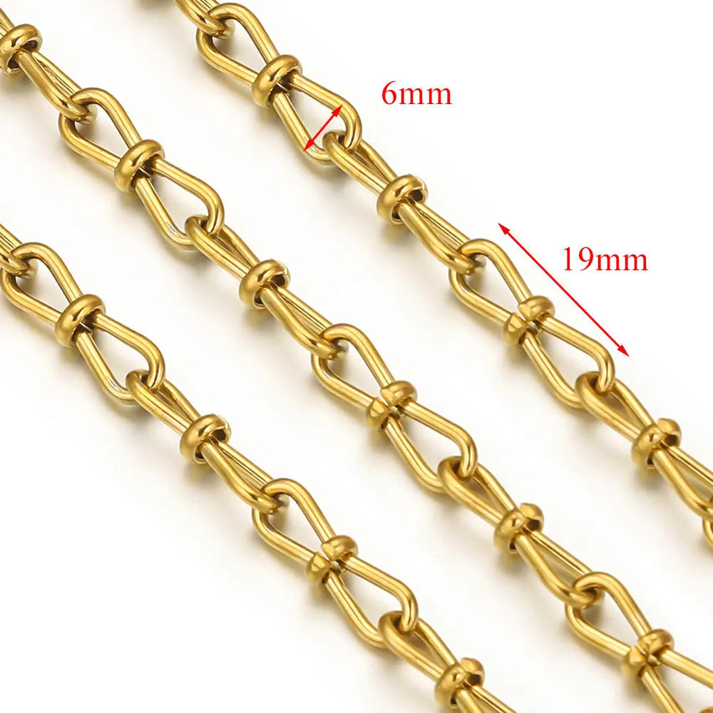 D378 Chunky Twisted Cuban Chain Chocker Gold Silver Black Gun Plated Stainless Steel Snake Rope Chain Jewelry for Men