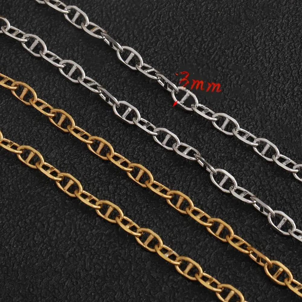 D564 Hot Infinity Bulk Roll Chain Vacuum Plated Stainless Steel Necklace Bracelet Making Chain Wholesale