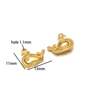 Hot Sale 18k Gold Plated Stainless Steel Enamel Crab Starfish Turtle Octopus Shell Charm Pendant for DIY Necklace Jewelry Making