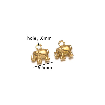 Wholesale 18k Gold Plated Stainless Steel Snail Turtle Starfish Eephant Charm Pendant for DIY Necklace Jewelry Making