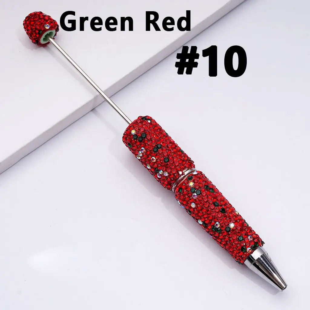 Full Rhinestone Beadable Clay Ballpoint Pens - DIY Beaded Plastic Pen for School Office Gift