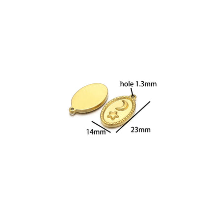 Fashion Pendant 304 Stainless Steel 18k Gold Plated Cross Moon Geometric Charm Pendant for DIY Jewelry Necklace Making