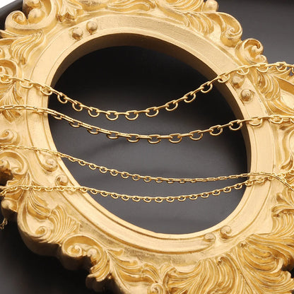 D144 Hot Fashion 18k Gold Plated Chain Necklace Bracelet Jewelry Making Bulk Roll Chain Wholesale
