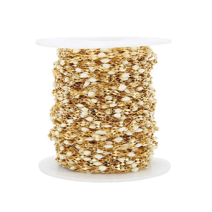 B3664 3mm Lip Shape Enamel Chain Great Quality Stainless Steel Rosary Chain Thin Chain for Necklace Making